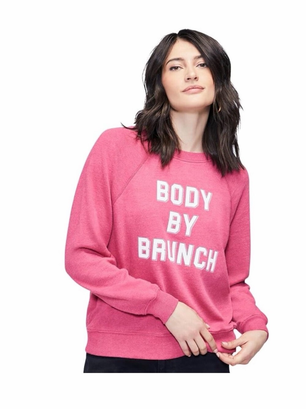Wildfox Pink "Body By Brunch" Crewneck Sweatshirt Small